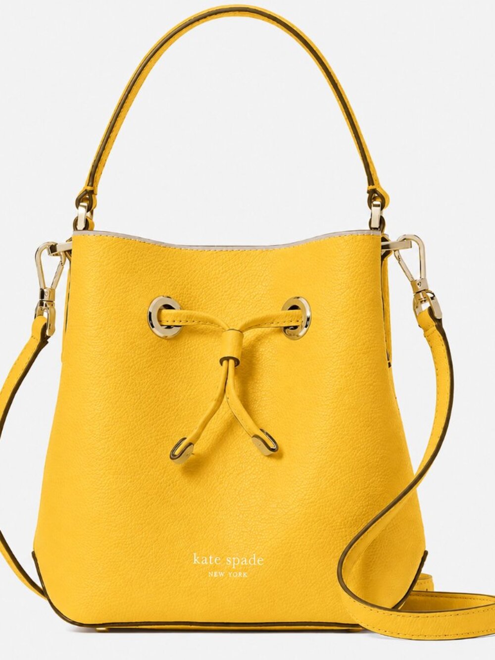 Kate Spade Eva Small Bucket Crossbody Bag in Mustard Yellow - $329 MSRP LIKE NEW